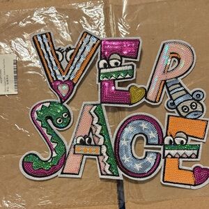 Versace Monochrome Sequin Letter Patches